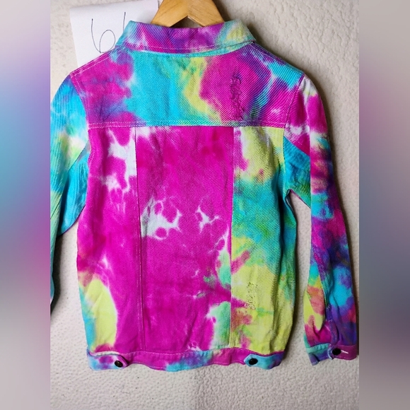 Lola And The Boys Tye Dye Denim Jacket Button Up W/ Pockets Size Small - Picture 8 of 10